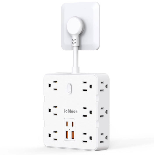 16-in-1 Power Strip – 12 AC Outlets & 4 USB Ports, White DailySale