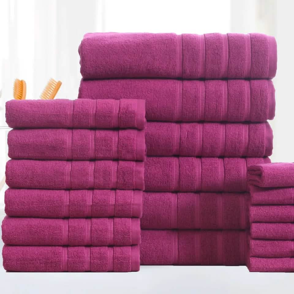 18-Piece: Bibb Home Zero Twist Egyptian Cotton Towel Set DailySale