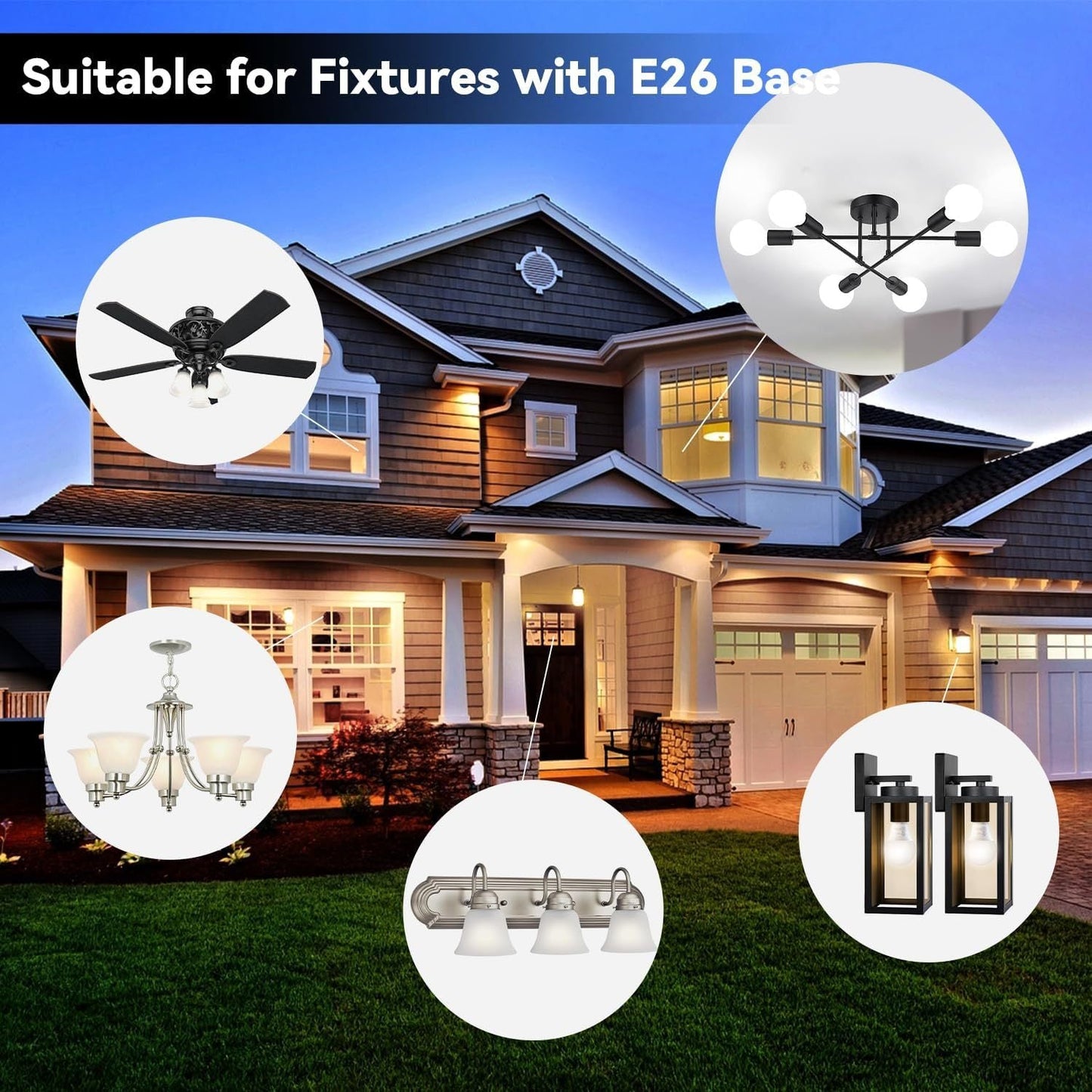 4-Pack A19 LED Light Bulbs, 60W Equivalent, Soft White or Cool Daylight, E26 Base, Non-Dimmable DailySale