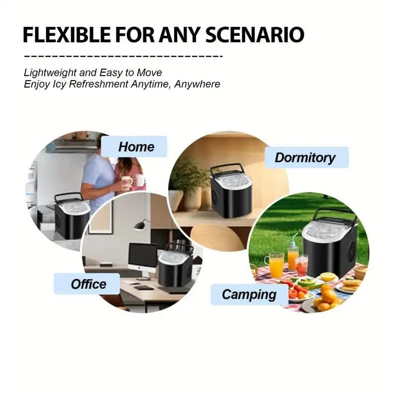 Countertop Portable Ice Maker – 26lb/24h, 9 Cubes/6min, Black DailySale