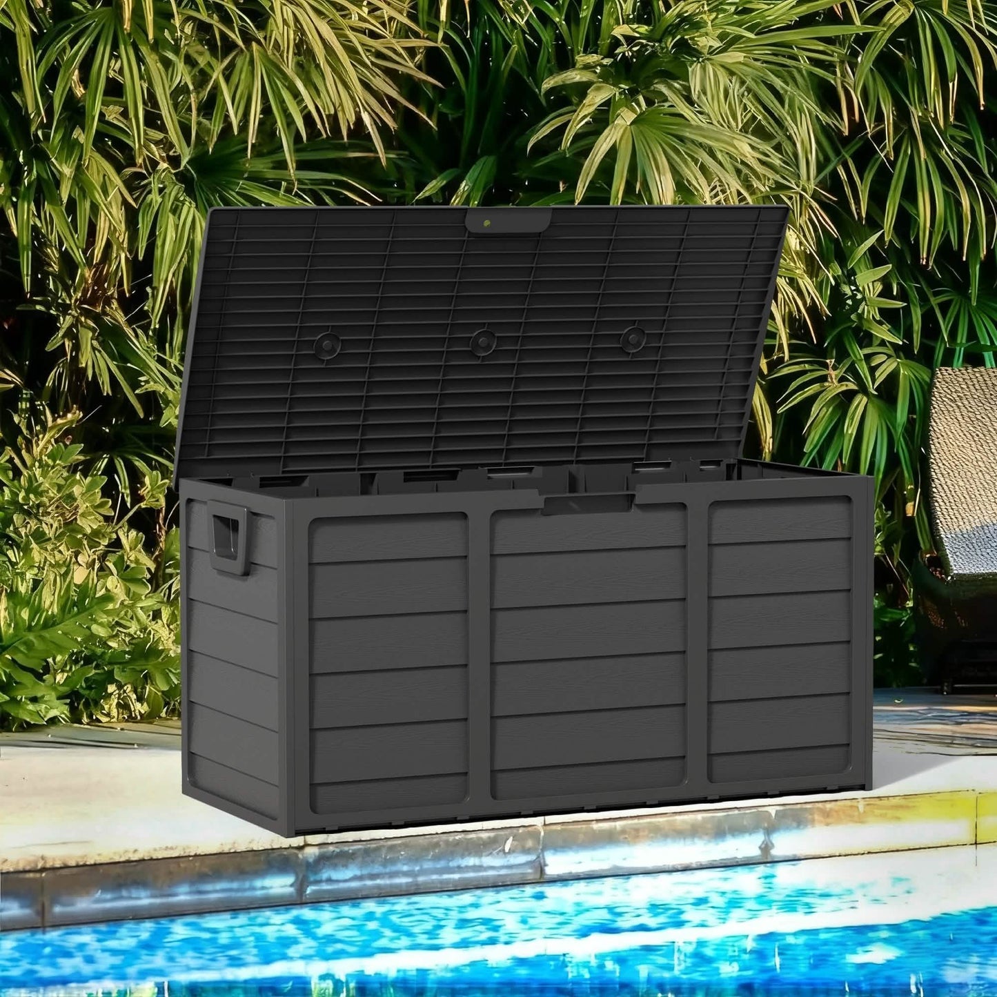 75-Gallon Outdoor Storage Box with Handles – Black DailySale