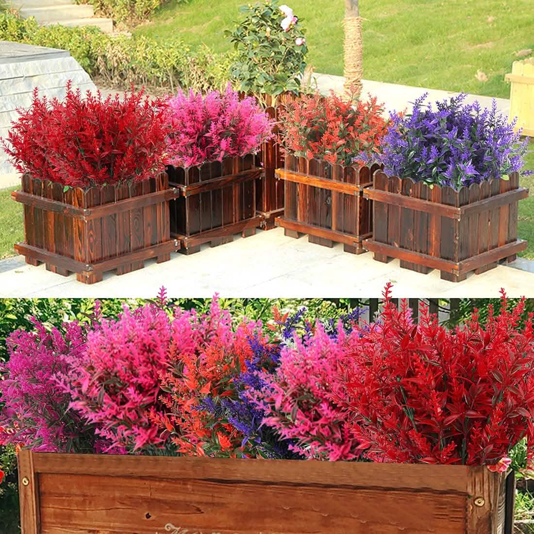 8 Bundles Artificial Lavender Plastic Flower Decorations DailySale