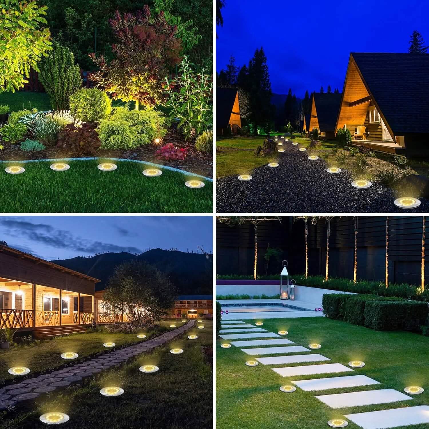 8-Pack: 8 LED Solar Disk Lights Waterproof Garden In-ground Pathway Lights DailySale