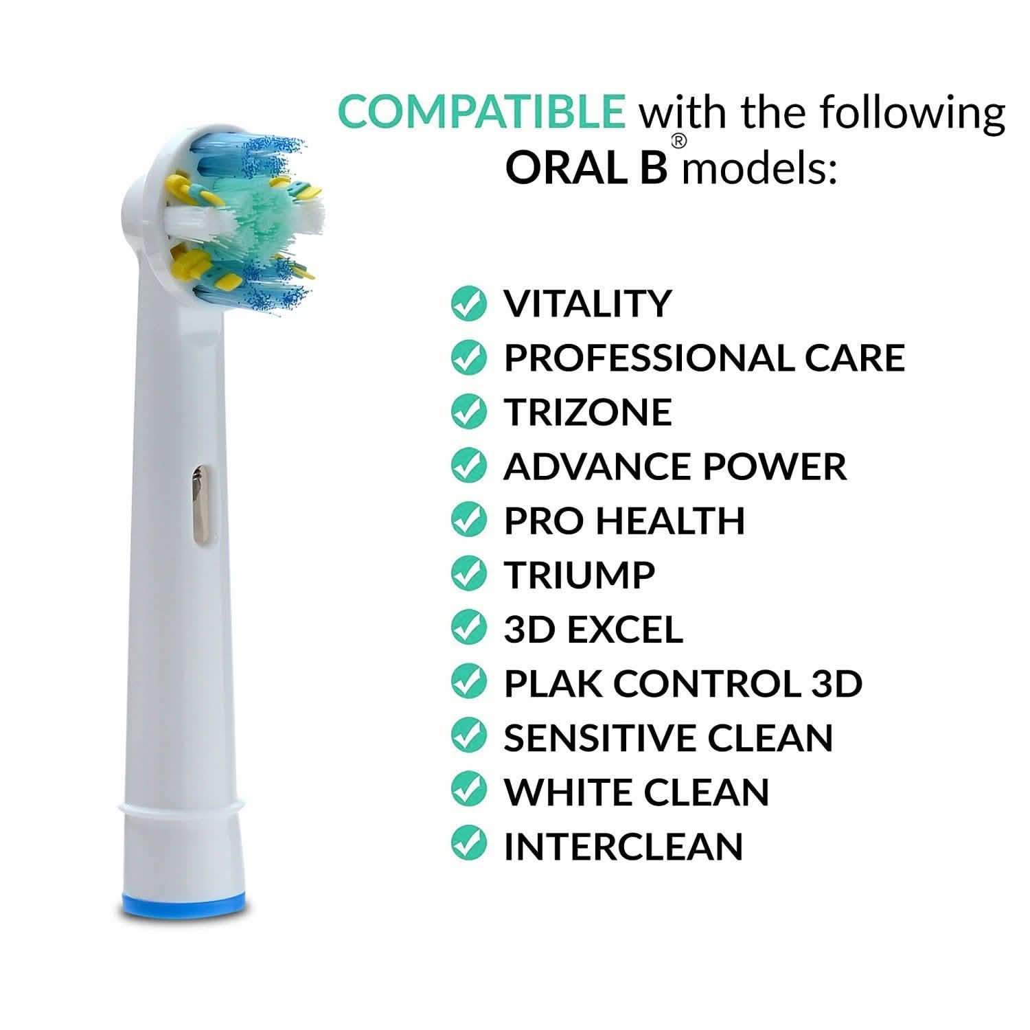 8-Pack: Generic Oral-B Braun Electric Toothbrush Heads Replacement Round Soft DailySale