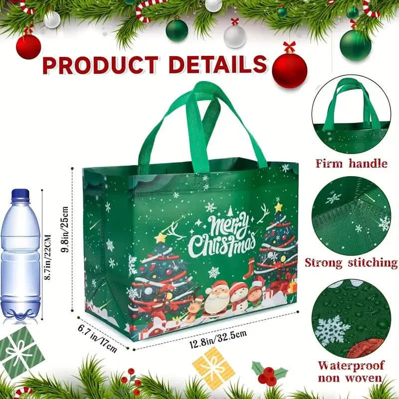 8-Pack: Large Christmas Gift Bags with Handles - Reusable Non-Woven Tote Bags DailySale