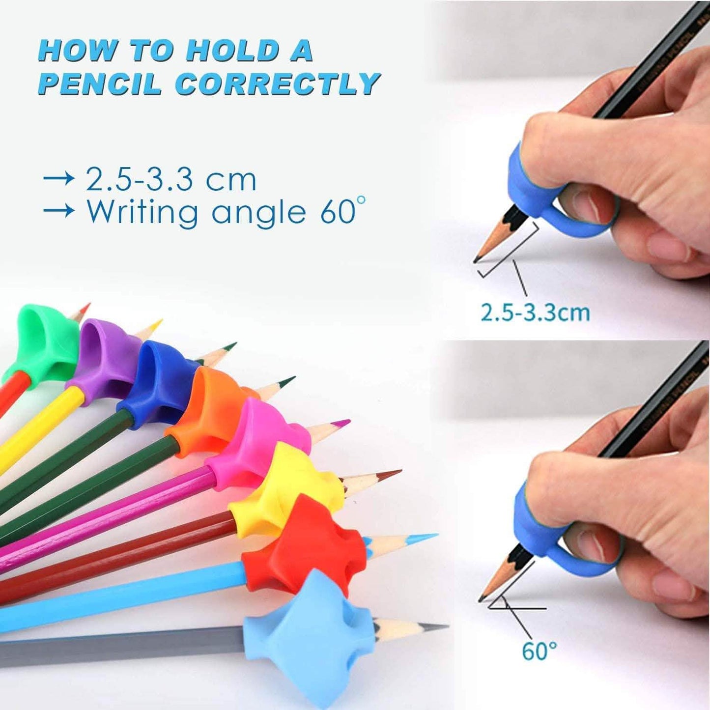 8-Pack: Pencil Grips Handwriting Trainers for Kids DailySale