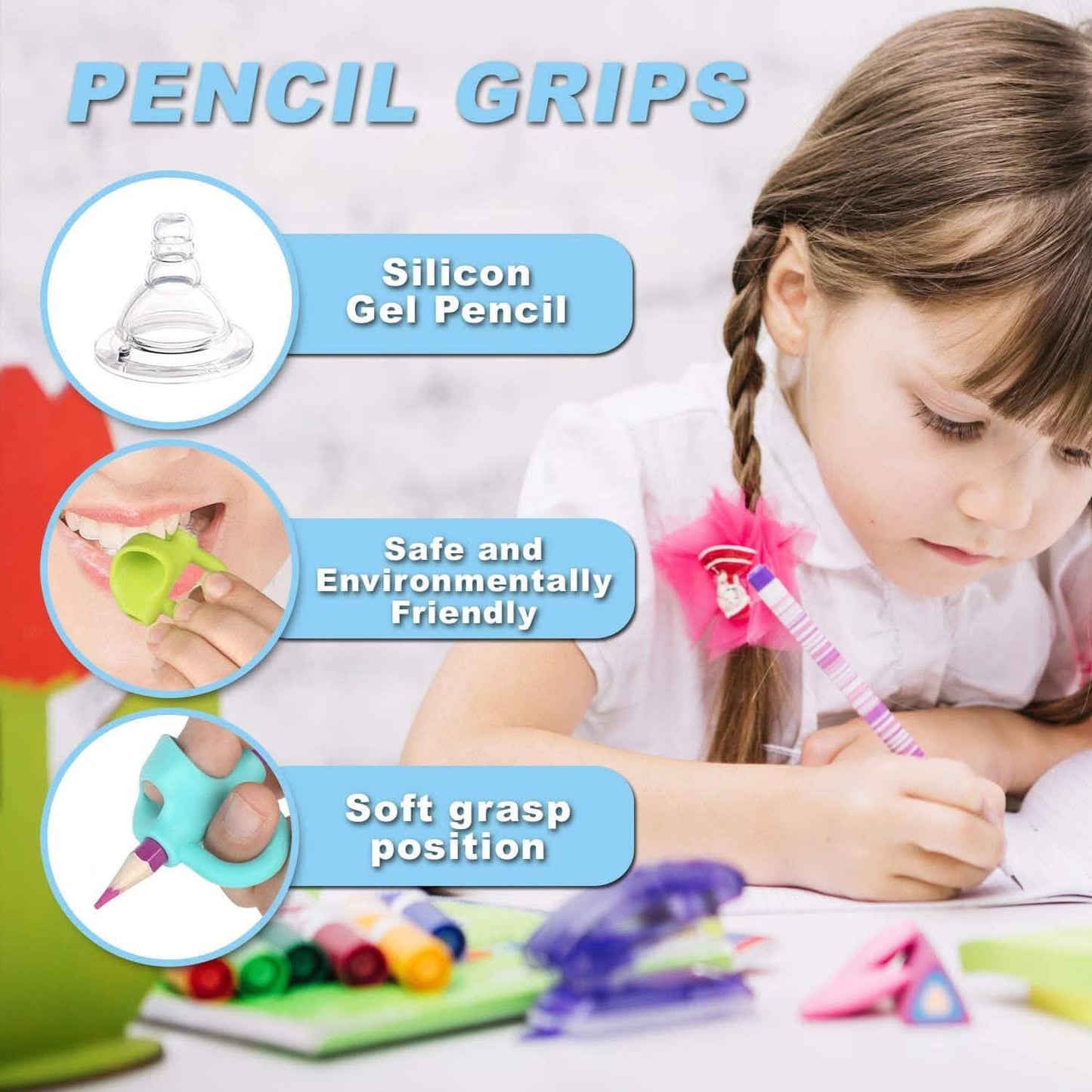 8-Pack: Pencil Grips Handwriting Trainers for Kids DailySale