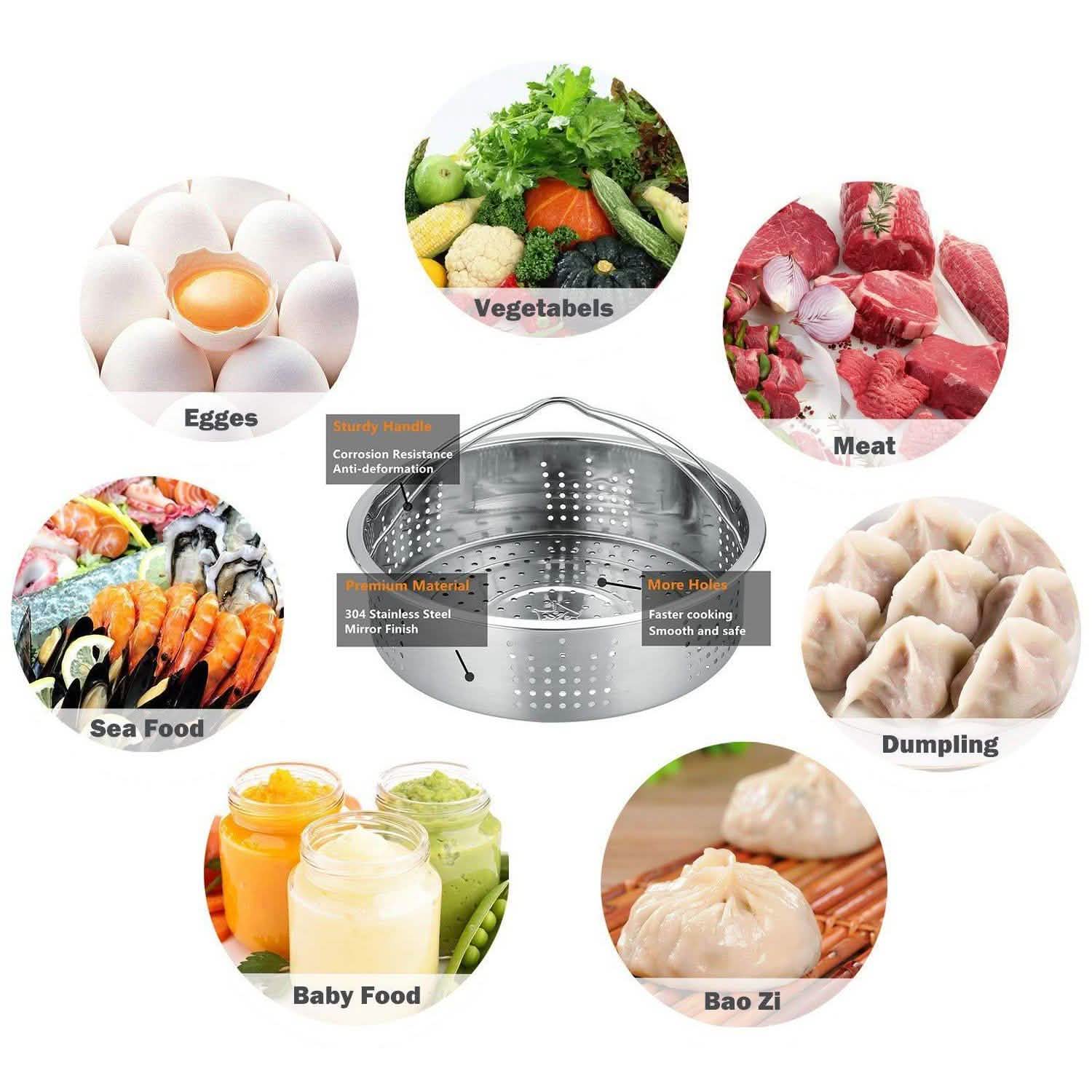 8-Pack: Steamer Basket Egg Steam Rack Camping Cooking Set DailySale