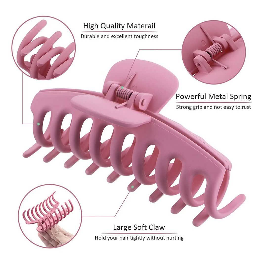 8-Pack: Women's Acrylic Large Claw Matt Hair Clips DailySale