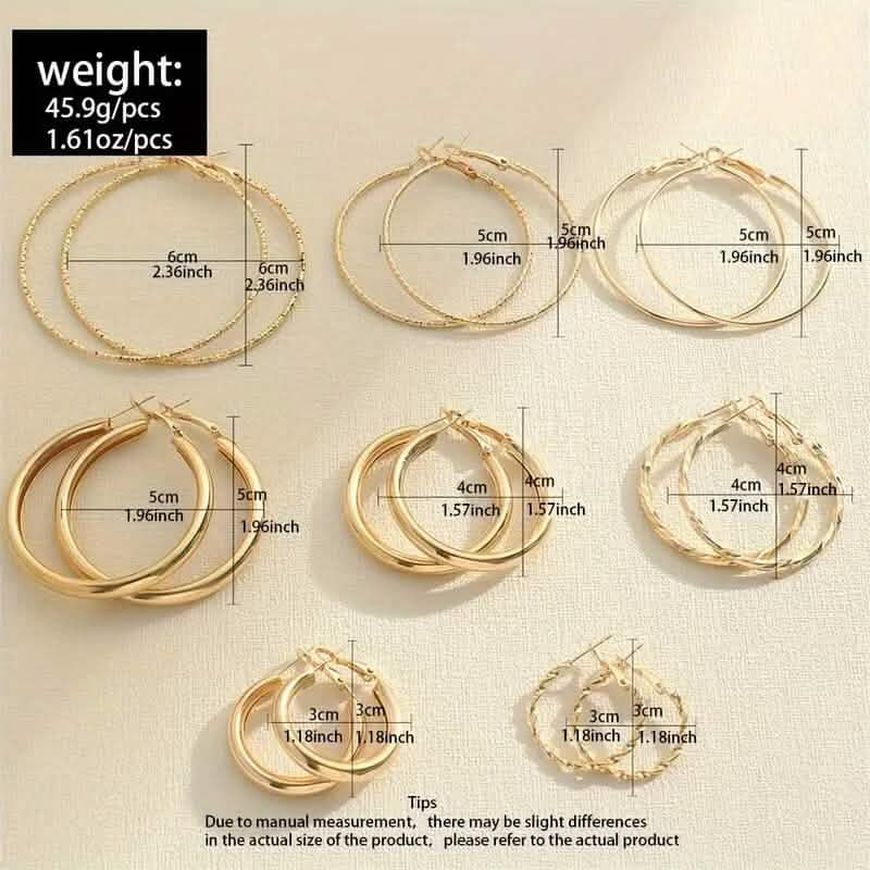 8-Pairs: Alloy Hoop Earrings Set DailySale
