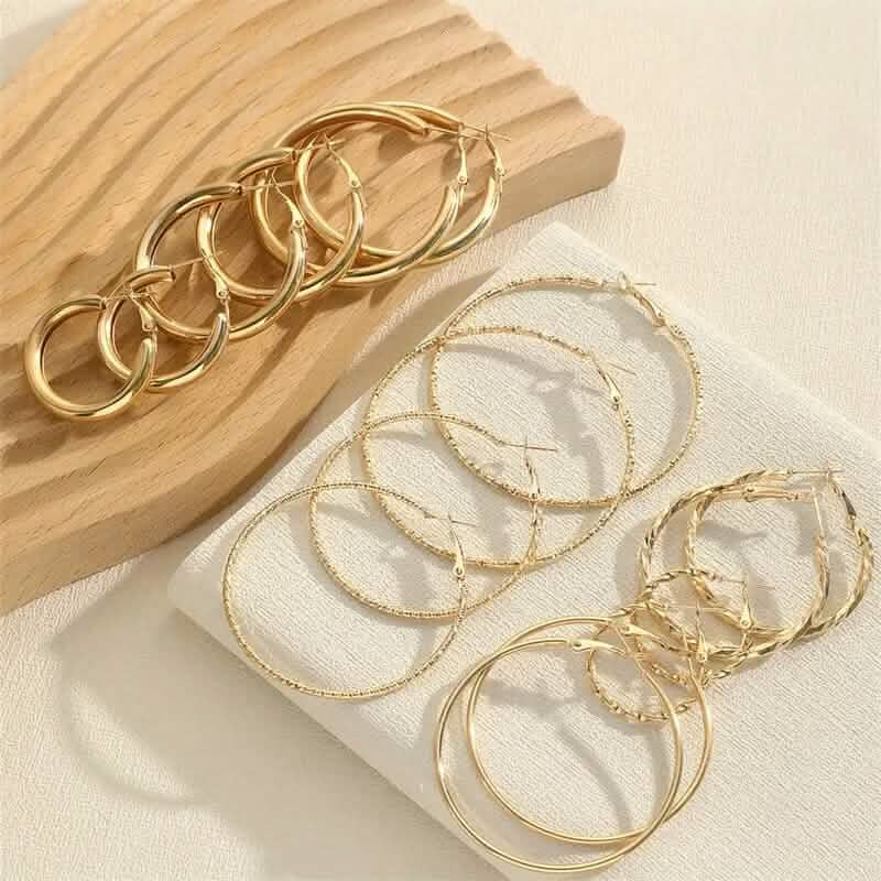 8-Pairs: Alloy Hoop Earrings Set DailySale