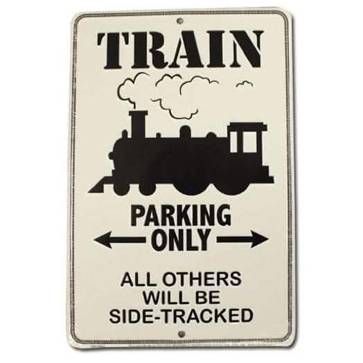 8" x 12" Metal Parking Sign Flagline Train Parking Only DailySale