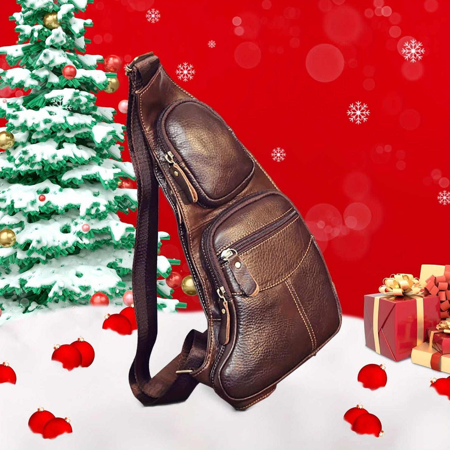 Genuine Leather Crossbody Sling Bag (Unisex) DailySale
