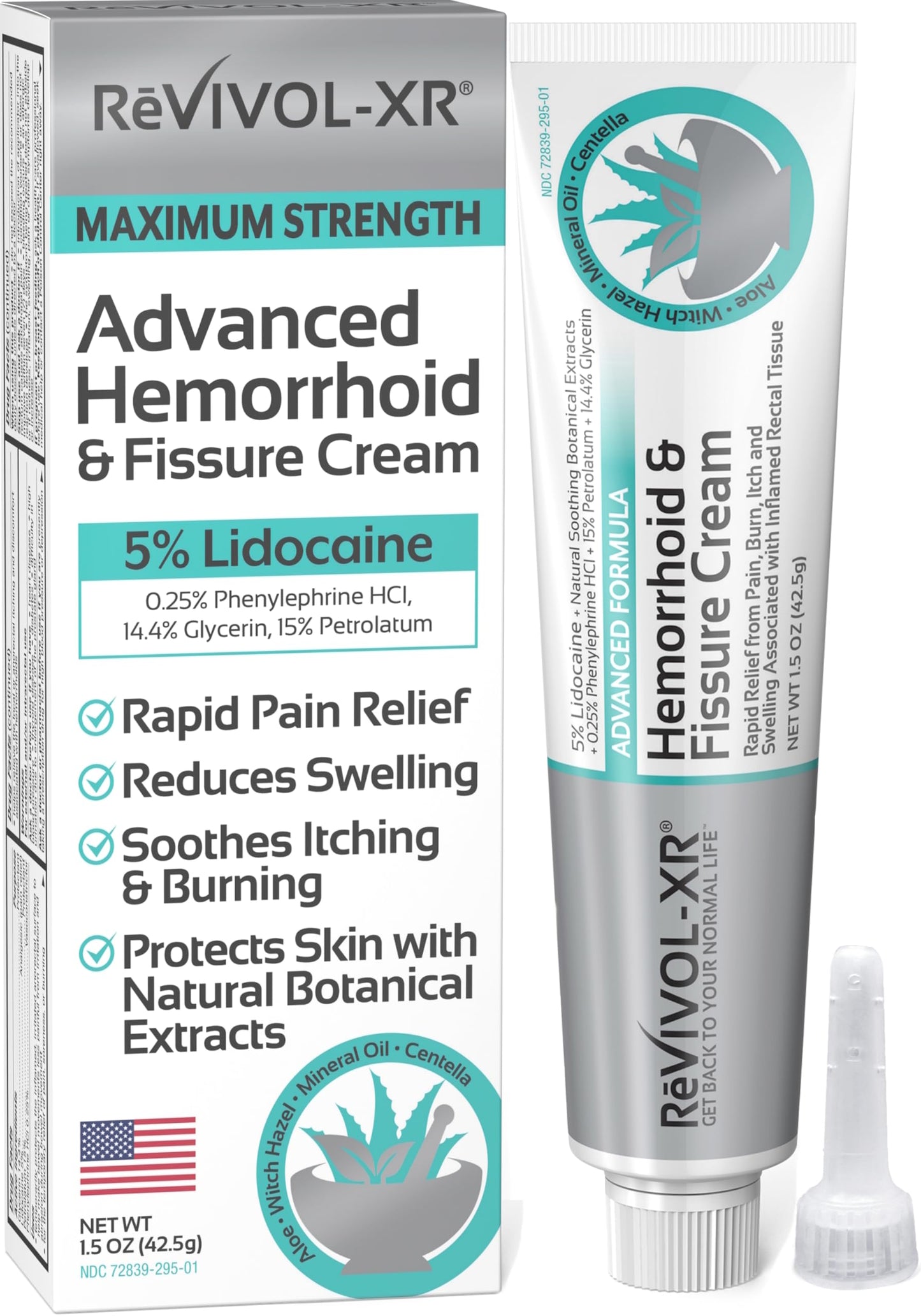 REVIVOL-XR Advanced Hemorrhoid Treatment. 5% Lidocaine + Shrinks + Protects Skin + Aloe + Witch Hazel + Botanicals, External & Internal Use. Most Complete OTC Ointment + Fissure Cream. Made in USA. Fashionbuy
