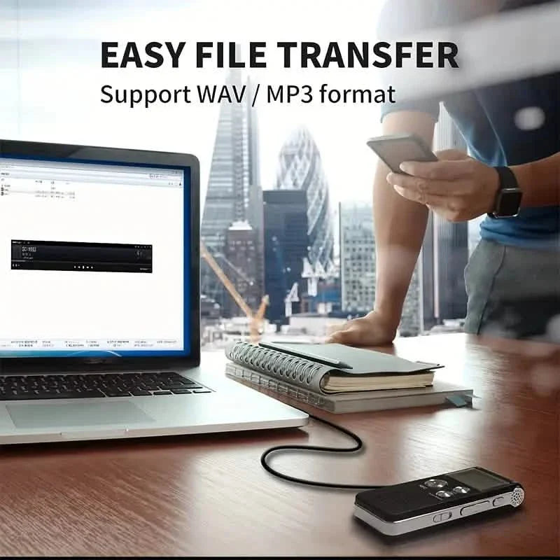 8GB Digital Voice Recorder & MP3 Player – Portable Audio for Meetings & Lectures DailySale