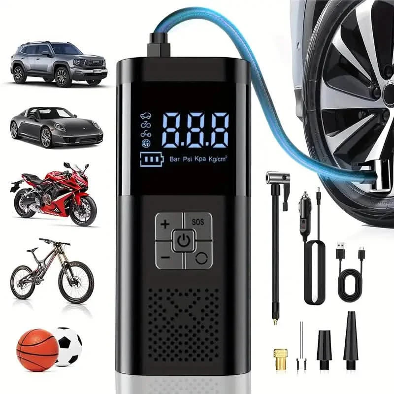 Portable Electric Tire Inflator – 150PSI Air Compressor with Digital Gauge & LED Light DailySale