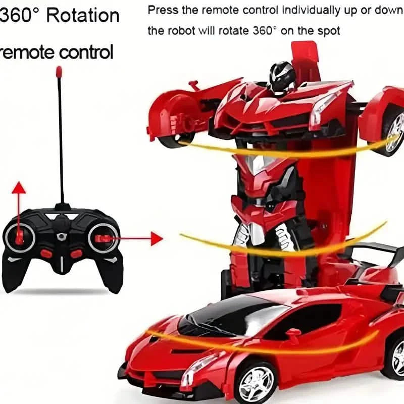 1:18 Remote Control Deformation Robot Car with LED Lights – 360° Drift, USB Rechargeable DailySale