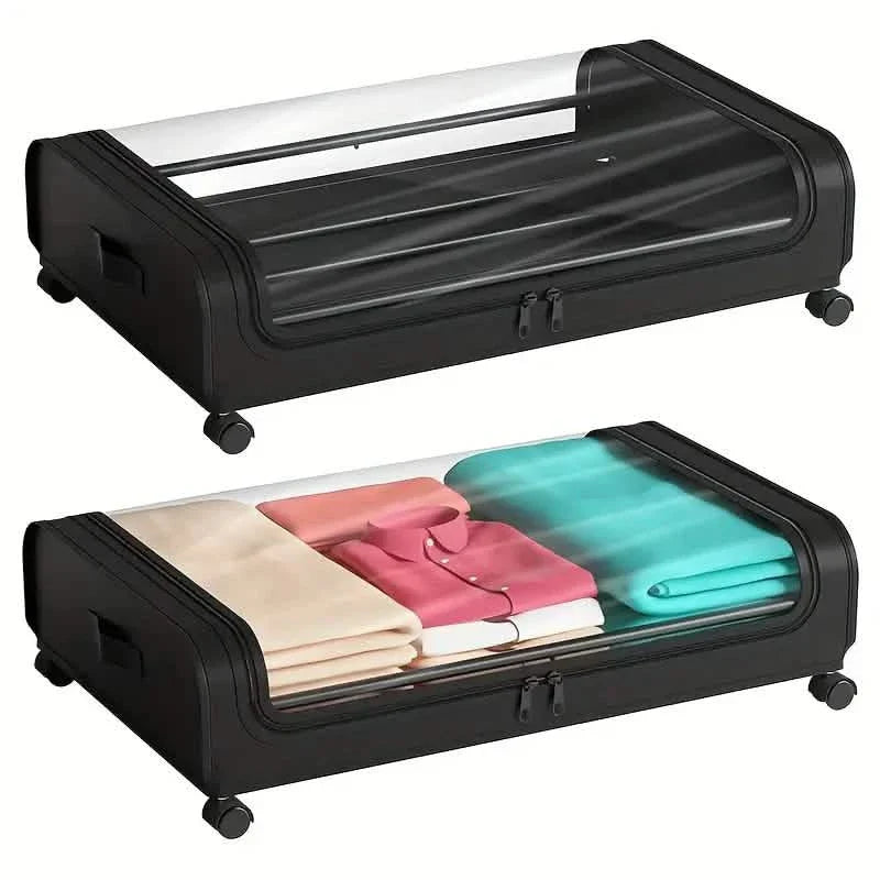 Under-Bed Storage Drawer with Wheels Multipurpose with Clear Window & Label DailySale