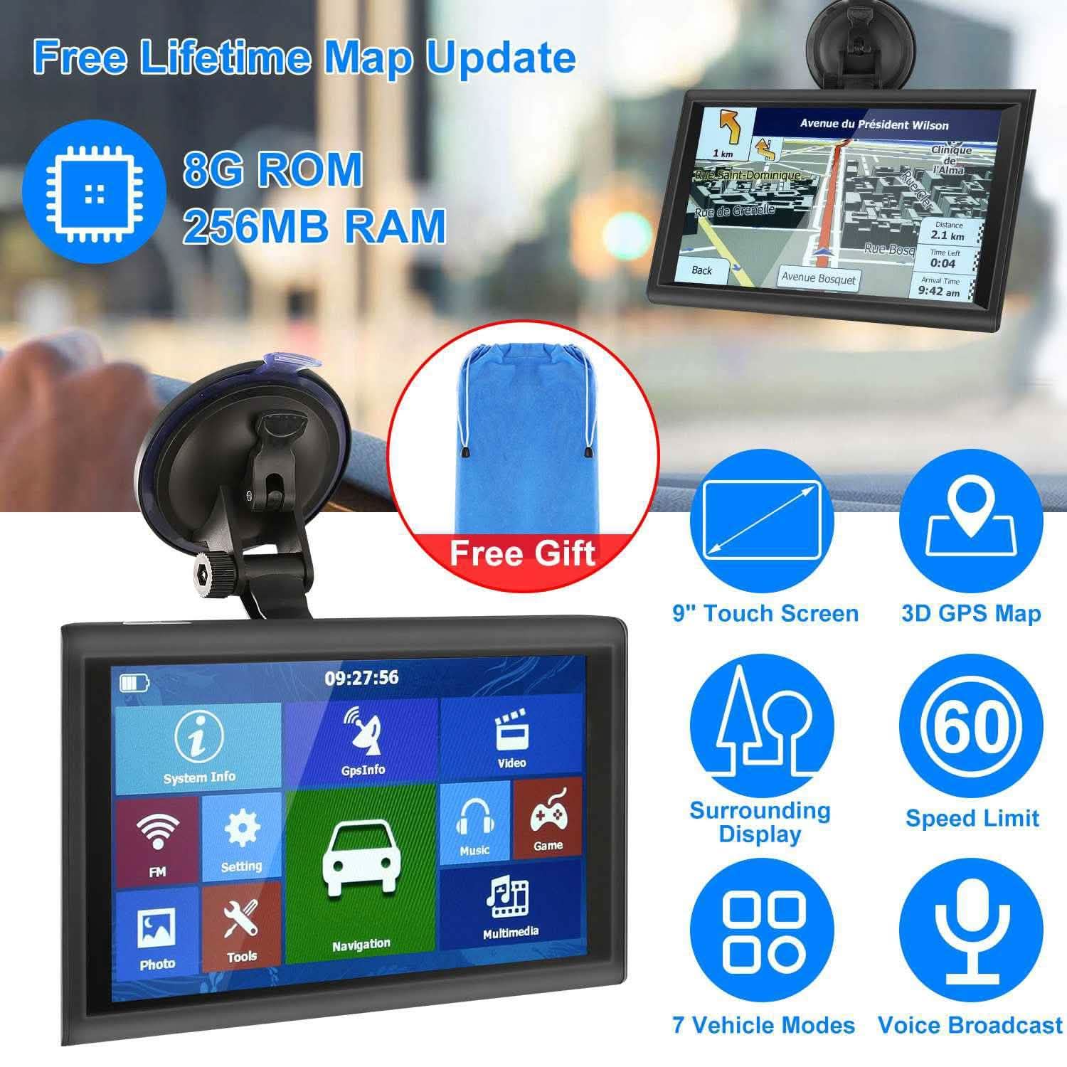 9" Car GPS Navigation - 8GB Touch Screen Vehicle Navigator DailySale