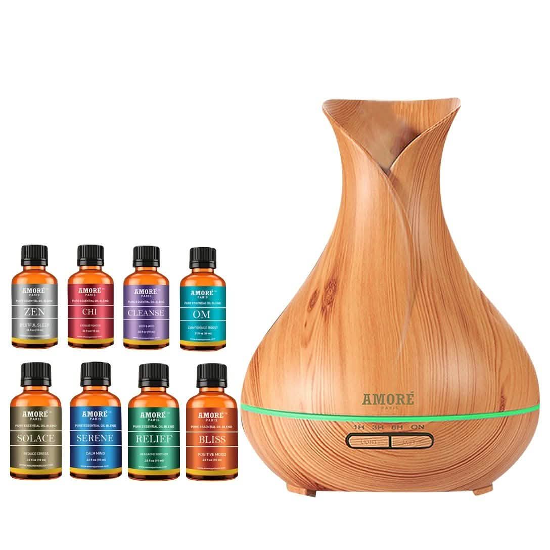 9-Pack: Ultrasonic Diffuser with Optional Essential Oil Gift Set DailySale