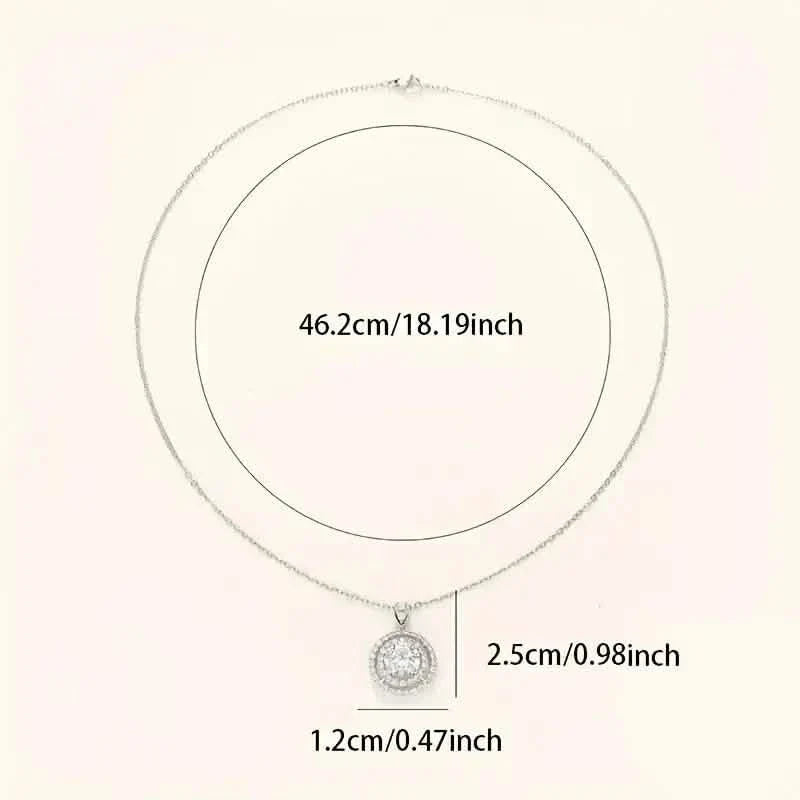 925 Silver Zirconium Oxide Collarbone Necklace DailySale