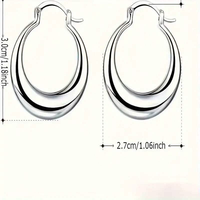 925 Silvery-Plated Hoop Earrings for Women DailySale