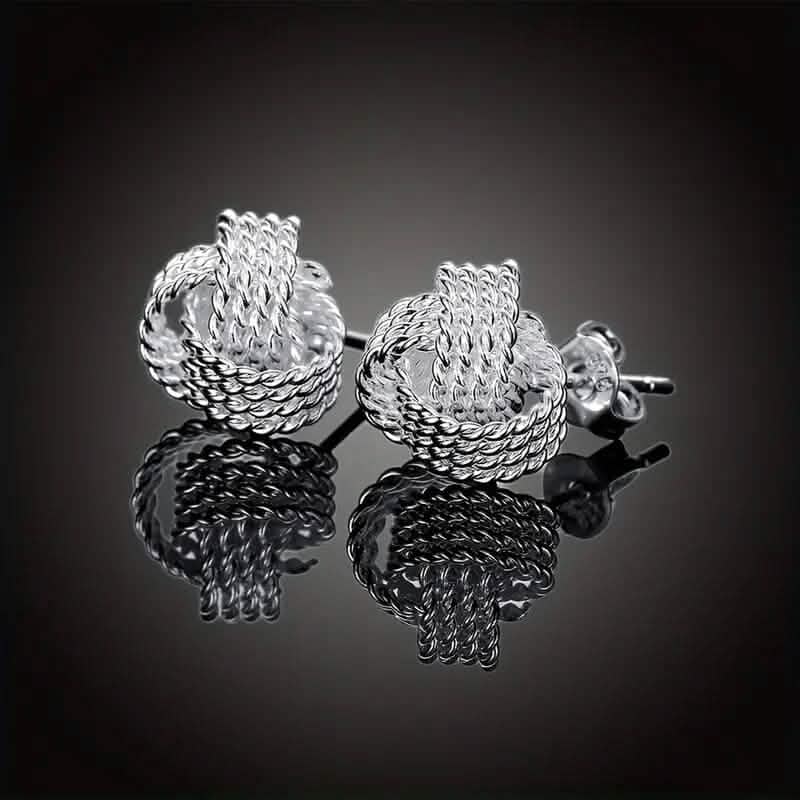 925 Sterling Silver Braided Ball Earrings DailySale