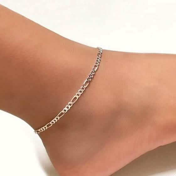 925 Sterling Silver Figaro Anklet DailySale