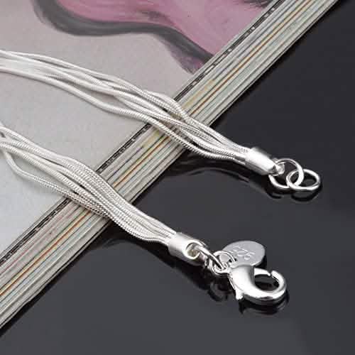.925 Sterling Silver Five-Line Chain with Five-Heart Bracelet DailySale