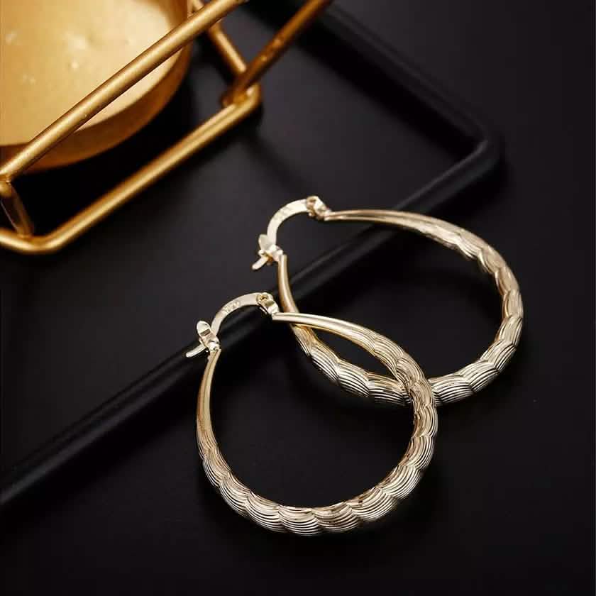 925 Sterling Silver Oval Filigree Hoop Earrings DailySale