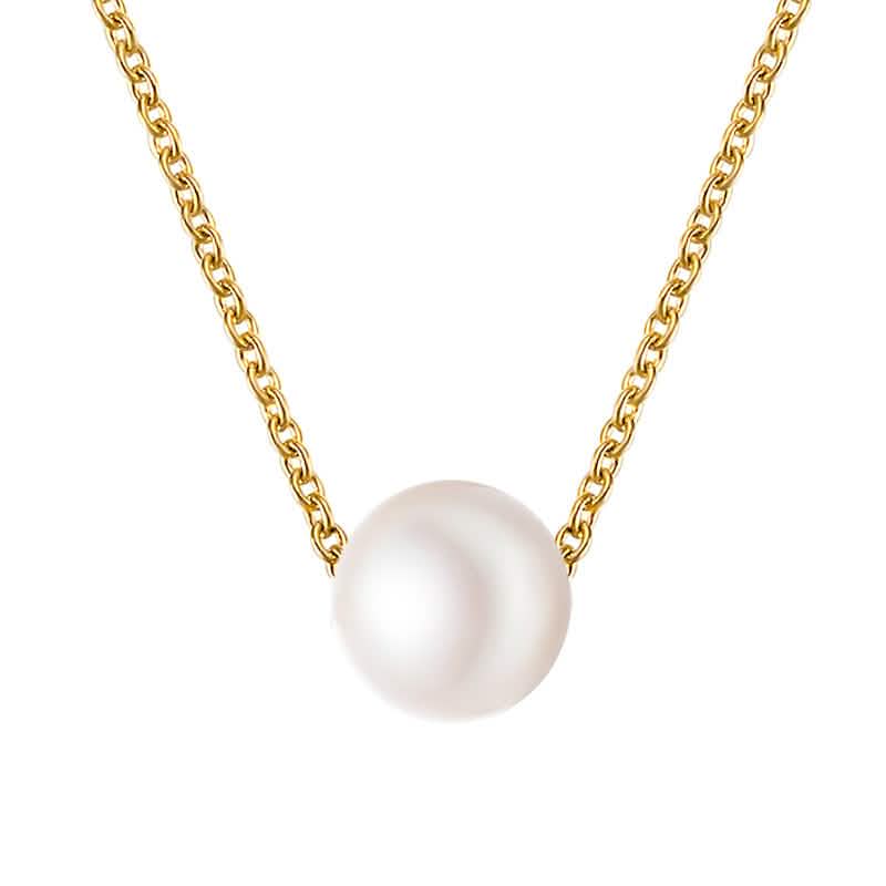 Women’s Minimalist White Pearl Beaded Necklace – Elegant Statement Chain DailySale