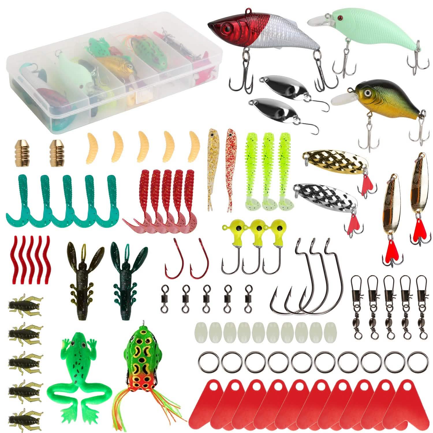 94-Piece: Fishing Lures Kit Soft Plastic Fishing Baits Set DailySale