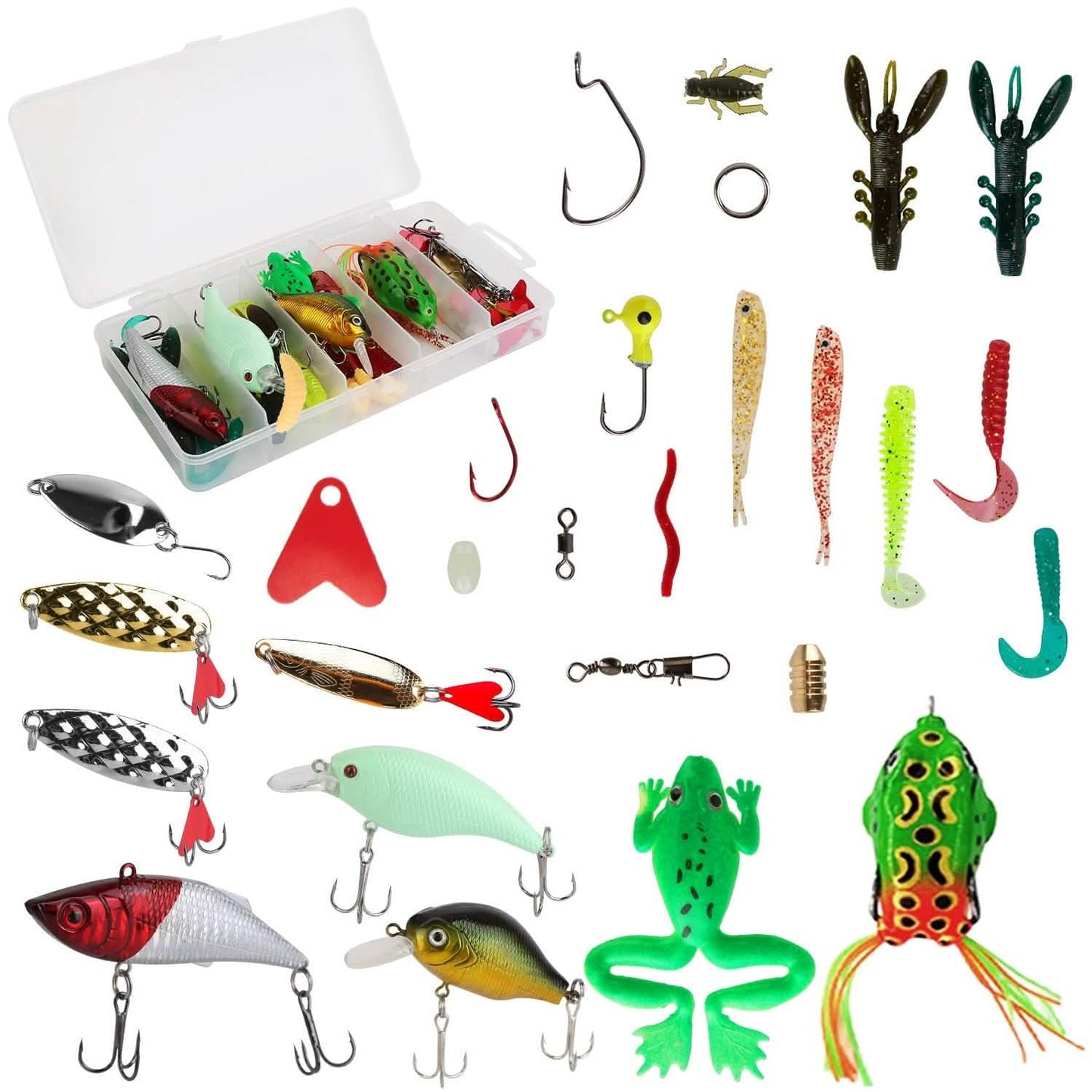 94-Piece: Fishing Lures Kit Soft Plastic Fishing Baits Set DailySale