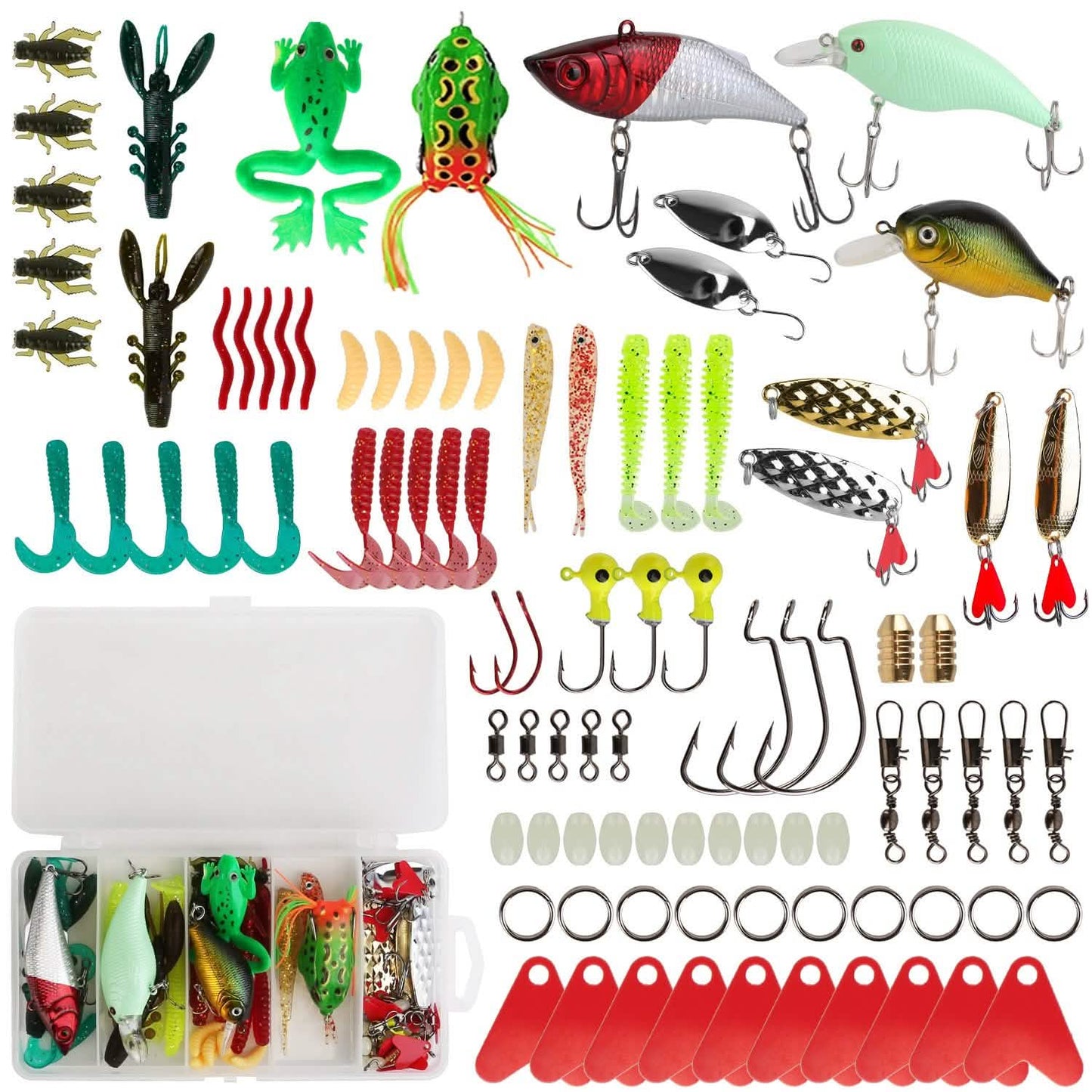 94-Piece: Fishing Lures Kit Soft Plastic Fishing Baits Set DailySale