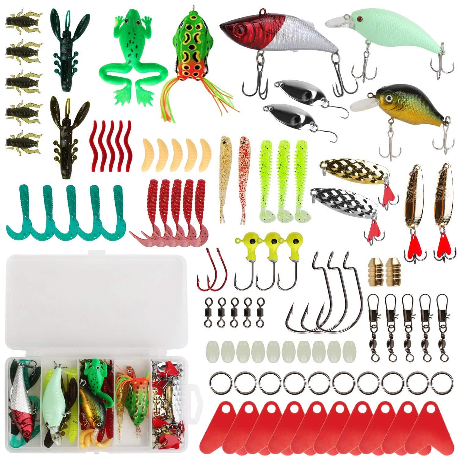 94-Piece: Fishing Lures Kit Soft Plastic Fishing Baits Set DailySale