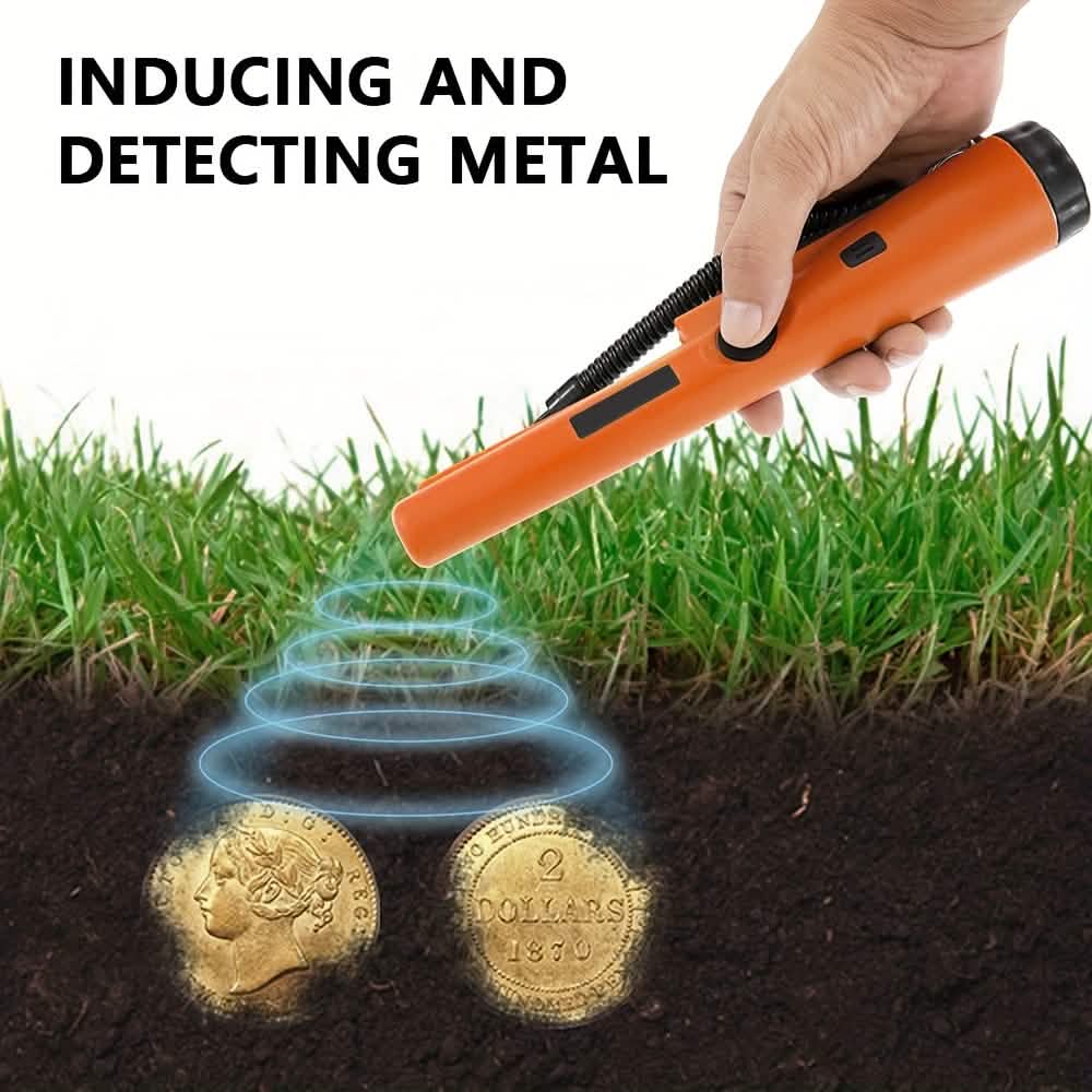 360° Pinpointer Metal Detector with LED, Vibration & Holster (Orange) DailySale