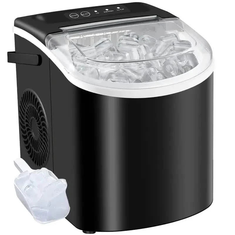 Countertop Portable Ice Maker – 26lb/24h, 9 Cubes/6min, Black DailySale