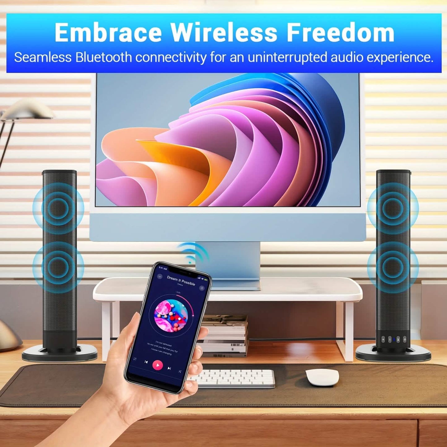 Wireless Soundbar for TV – 2-in-1 Detachable Bluetooth Speaker DailySale