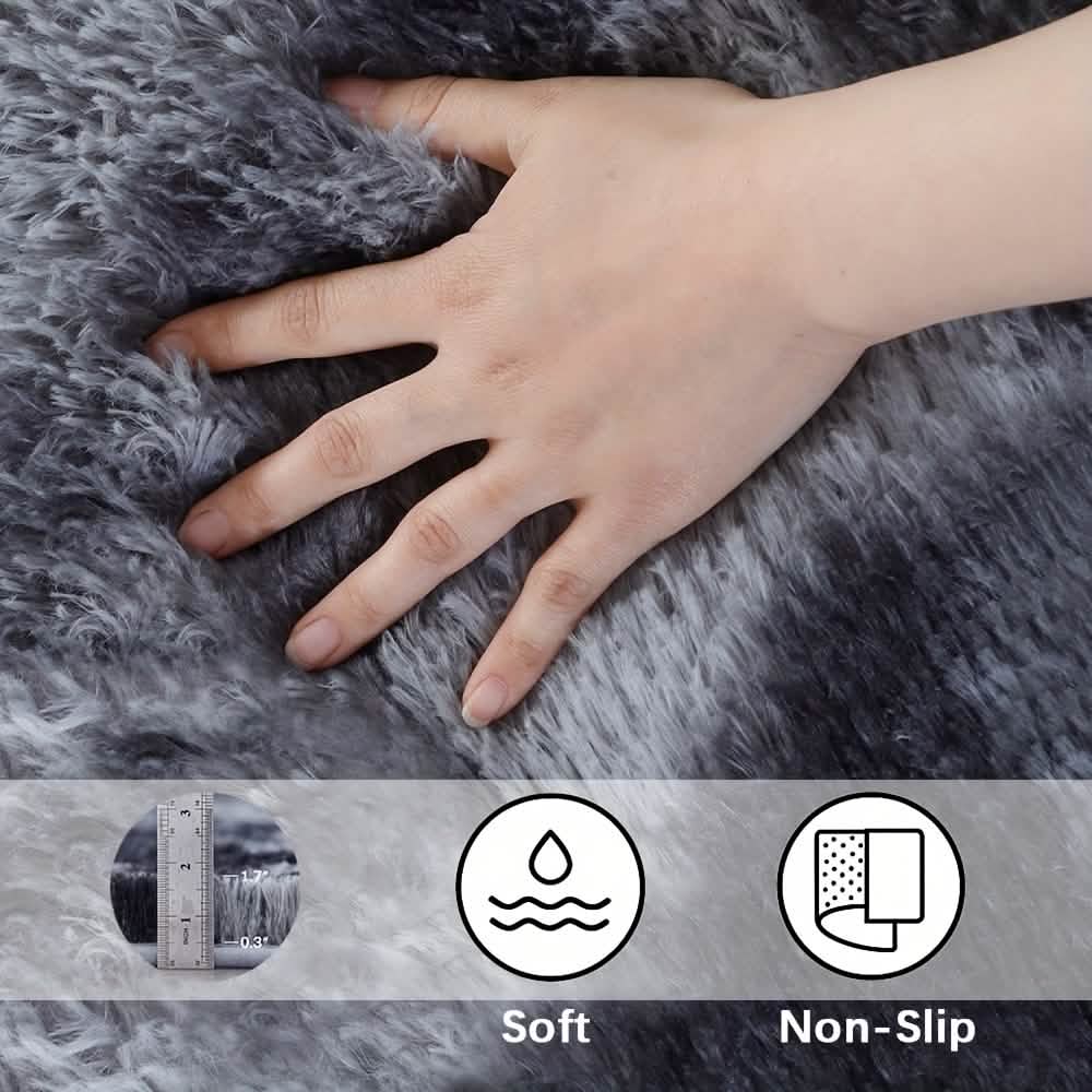 Light Gray Shaggy Area Rug – Soft Plush Indoor Carpet DailySale
