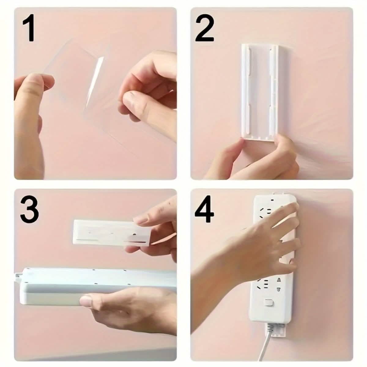 2-Pack Removable Wall Decals – Space-Saving Organizer for Surge Protectors DailySale