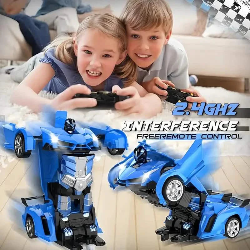 1:18 Remote Control Deformation Robot Car with LED Lights – 360° Drift, USB Rechargeable DailySale