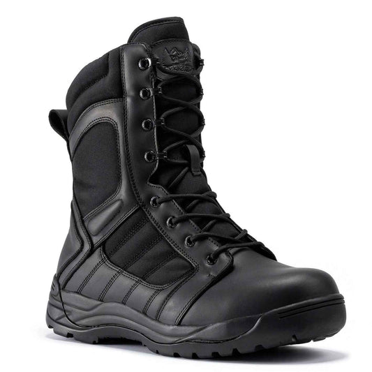 Botas Pro Black Men's 8 inch Side Zipper Rubber Sole Tactical Boots BMP110BK