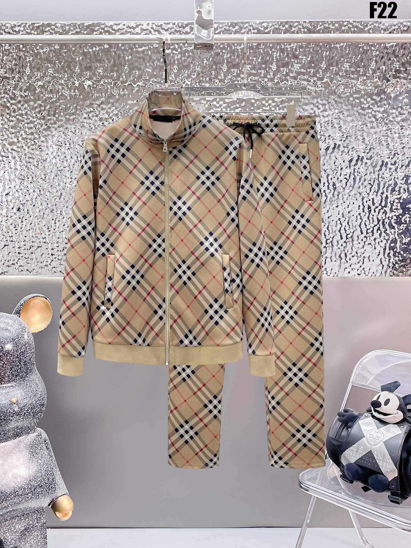 Burberry Vintage Check Technical Jersey Tracksuit Archive Beige