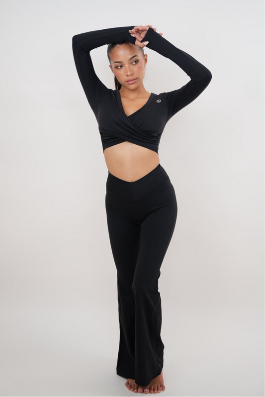 I Am Present Black Stretch Flare Legging KIMITH BRAND