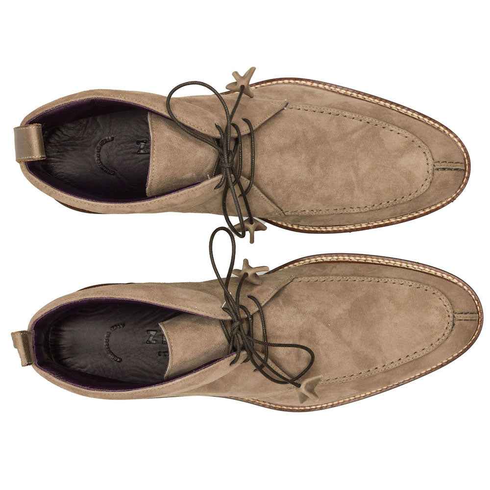 46-605-TPE CAMPO HIGH Italian Sueded Goatskin Chukka Boot, Taupe