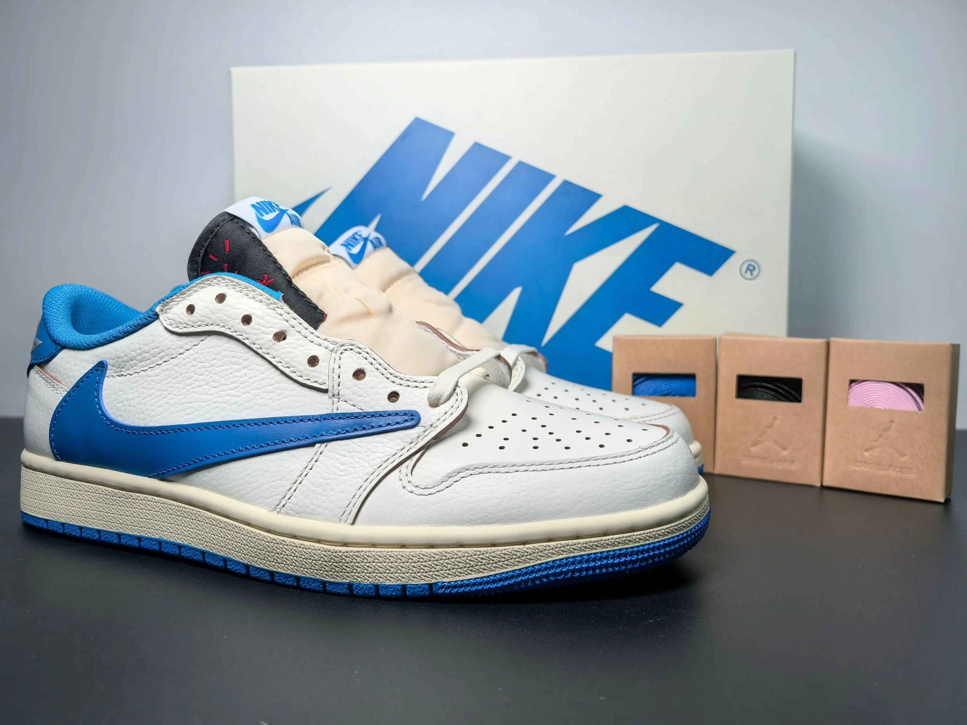 Custom Air Jordan 1 x Travis Scott x Fragment Design DM7866-104 SneakerNational