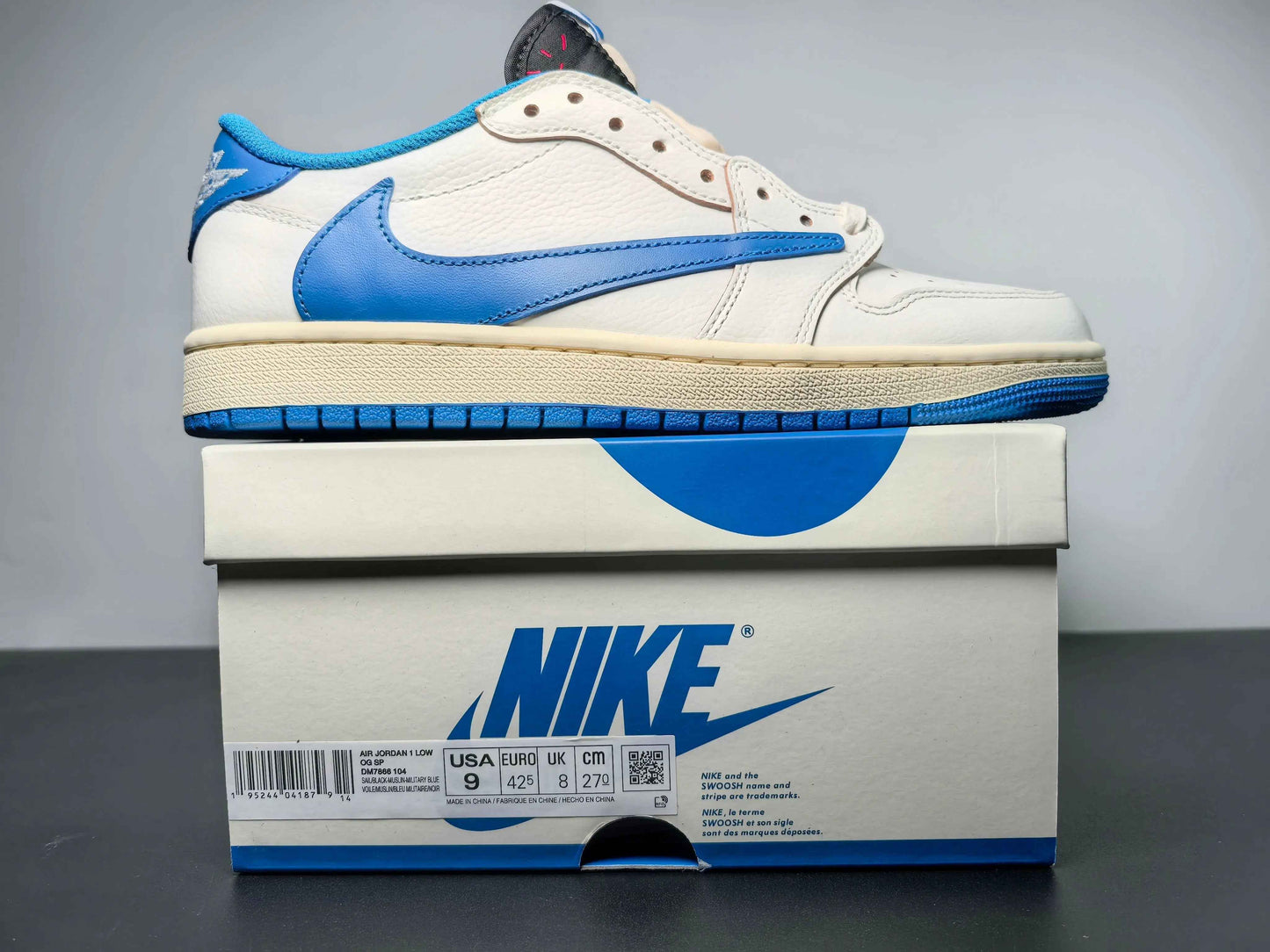 Custom Air Jordan 1 x Travis Scott x Fragment Design DM7866-104 SneakerNational