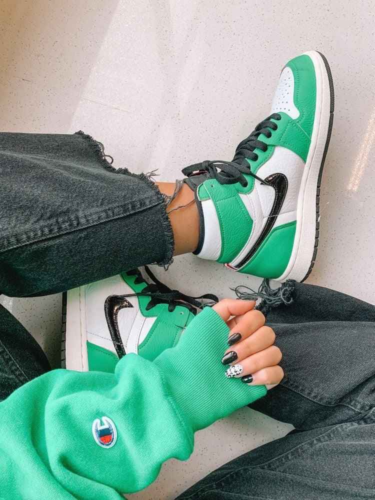 Custom GREEN Jordan 1 High Q SneakerNational