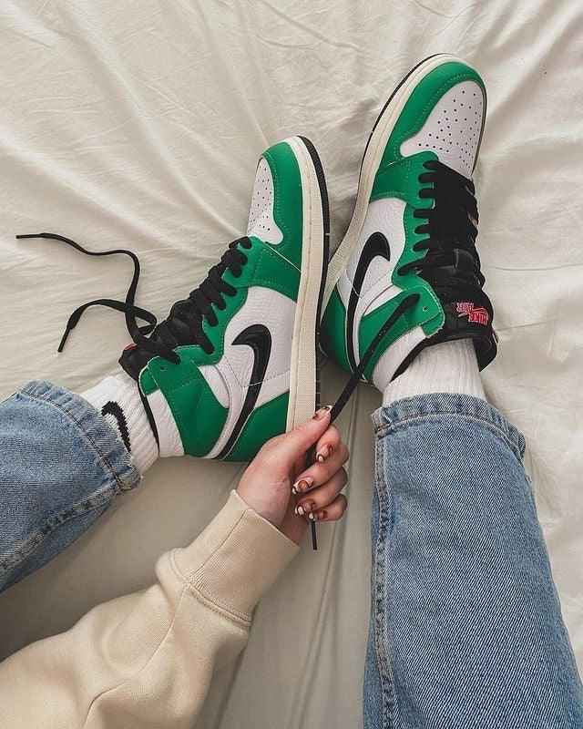 Custom GREEN Jordan 1 High Q SneakerNational