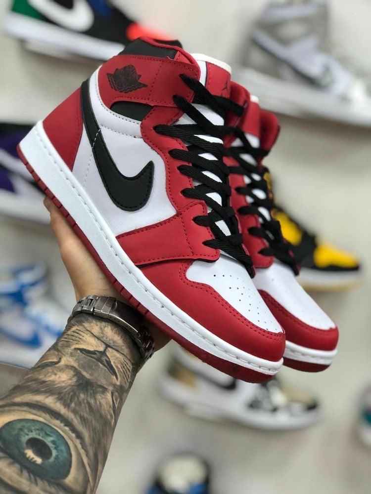 Custom RED Black White Jordan 1 CHICAGO Sneakerhypes SneakerNational